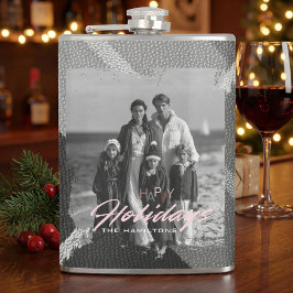 Photo christmas Happy Holiday vinyl wrapped  Flask Fickplunta