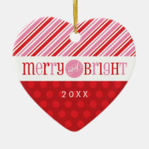 PHOTO CHRISTMAS HEART ORNATION: merry & bright 2