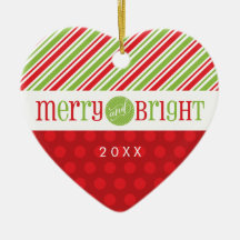 PHOTO CHRISTMAS HEART ORNATION: merry & bright 3
