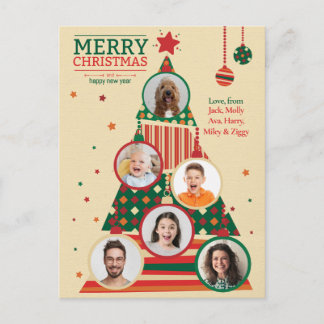 Photo Christmas Tree Ornament Card Vykort