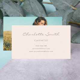 Photo Clarinetist  Rosa Elegant Visitkort