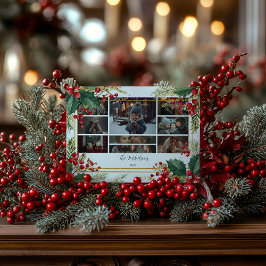 Photo Classic Holly Berry jul Party Julkort