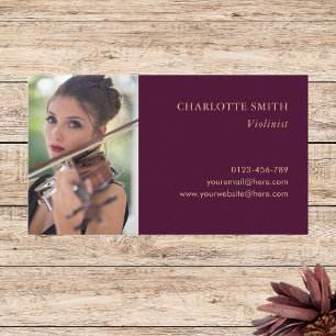 Photo Classician Musician Professionell Burgundy Visitkort