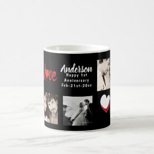 PHOTO COLLAGE 20:e 25:e 30-årsjubileet Black Kaffemugg