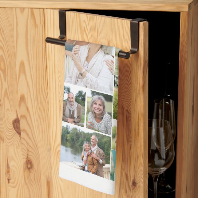 Photo Collage 31 Bild White Kökshandduk (Thirds Fold)