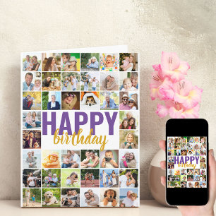 Photo Collage 40 Bild Personlig Birthday Kort