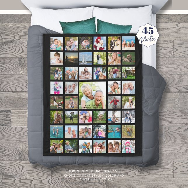 Photo Collage 45 Photo Template Anpassningsbar Tex Fleecefilt (Skapare uppladdad)