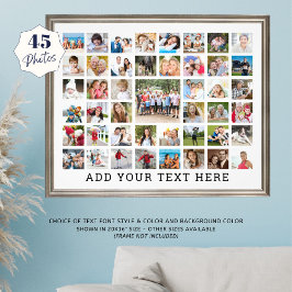 Photo Collage 45 Photos Personlig White Fototryck