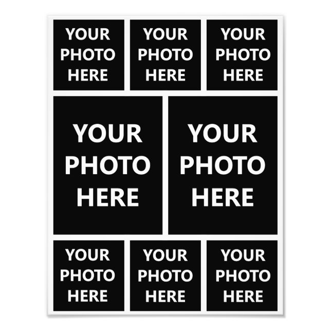 Photo Collage 6 Square 2 Porträtt Family Bilder Fototryck (Framsidan)