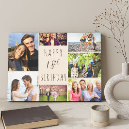 Photo Collage 7 Bild Beige Brown 18:e födelsedagen