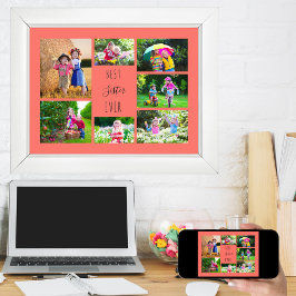 Photo Collage 7 Bilder Best Sister nånsin Coral Poster