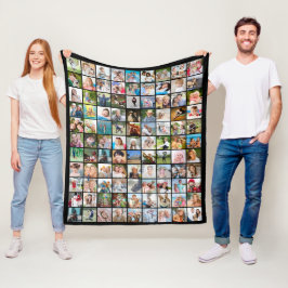 Photo Collage 99 Square Bilder Fleecefilt