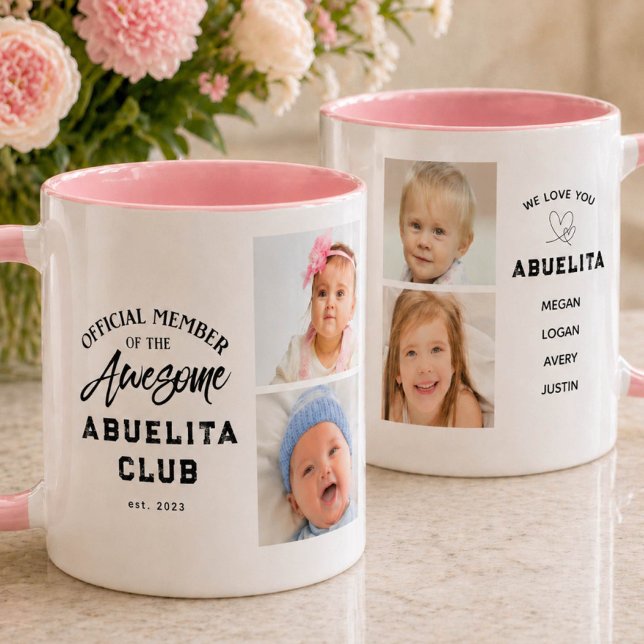 Photo Collage Awesome ABUELITA Mug Mugg (Skapare uppladdad)