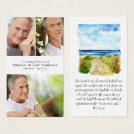 Photo Collage Beach Prayer Card Visitkort