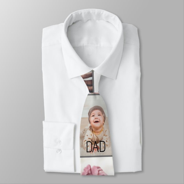 Photo Collage Best Pappa Aldrig Fars dag Neck Tie Slips (Bunden)