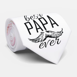 Photo Collage Best Pappa All White Neck Tie Slips