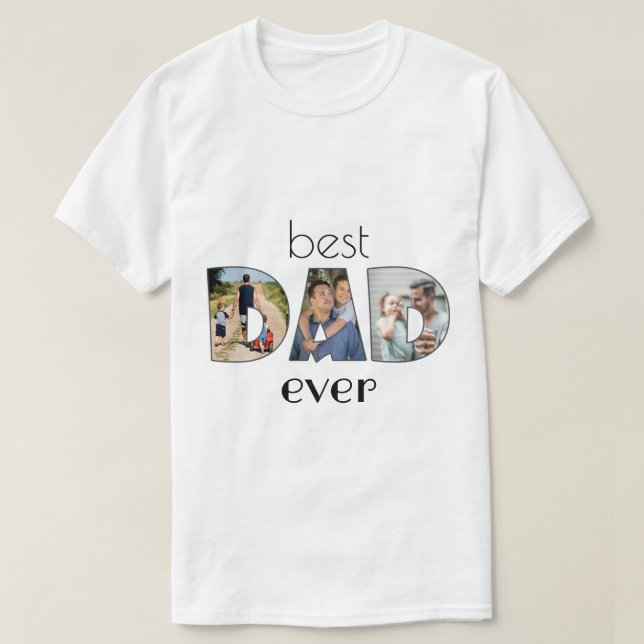 Photo Collage - best PAPPA ever T-Shirt (Design framsida)