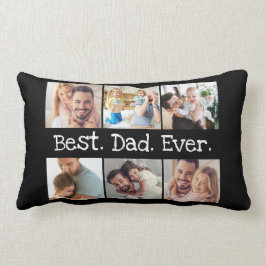 Photo Collage Best Pappa någonsin i svartvitt Lumbarkudde