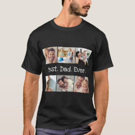 Photo Collage Best Pappa någonsin i svartvitt T Shirt