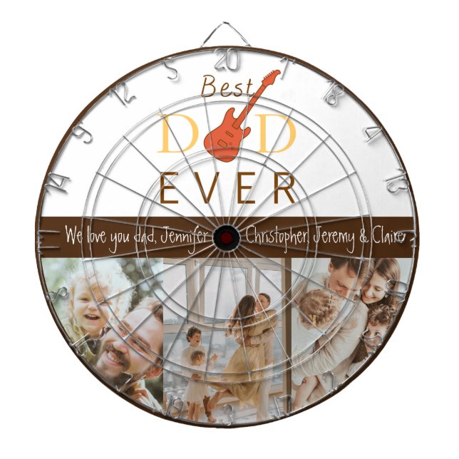 Photo Collage Best Pappa någonsin Modern Fars dag Darttavla (Framsidan)