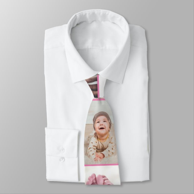 Photo Collage Best Pappa Rosa Neck Tie Slips (Bunden)