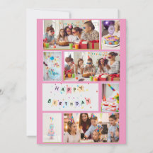 Photo Collage Birthday Card - Rosa 7 Ramar