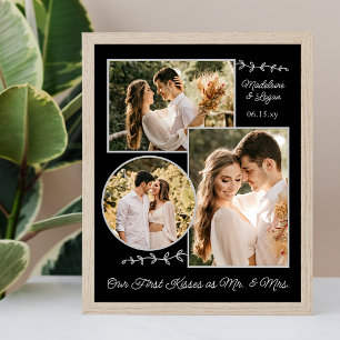 Photo Collage Bröllop par Anpassningsbar Kisses Poster