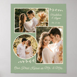 Photo Collage Bröllop par Anpassningsbar Mr. Sage Poster