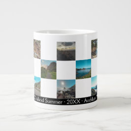 Photo Collage Checker New Zealand Summer Kusten Jumbo Mugg