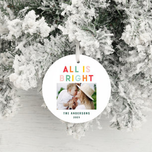 Photo collage christmas rainbow colorful ho julgransprydnad keramik