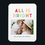 Photo collage christmas rainbow colorful ho magnet<br><div class="desc">Fotokollage christmas-regnbågshöljet rand alla är insamling av helgdag i ljusa roligtar.</div>