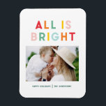Photo collage christmas rainbow colorful ho magnet<br><div class="desc">Fotokollage christmas-regnbågshöljet rand alla är insamling av helgdag i ljusa roligtar.</div>