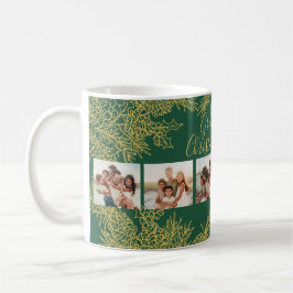 Photo Collage Custom Elegant Grandma's Christmas  Kaffemugg