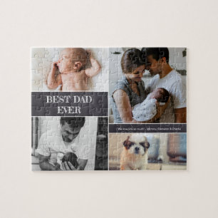 Photo Collage-familjen med bästa Pappa någonsin-An Pussel