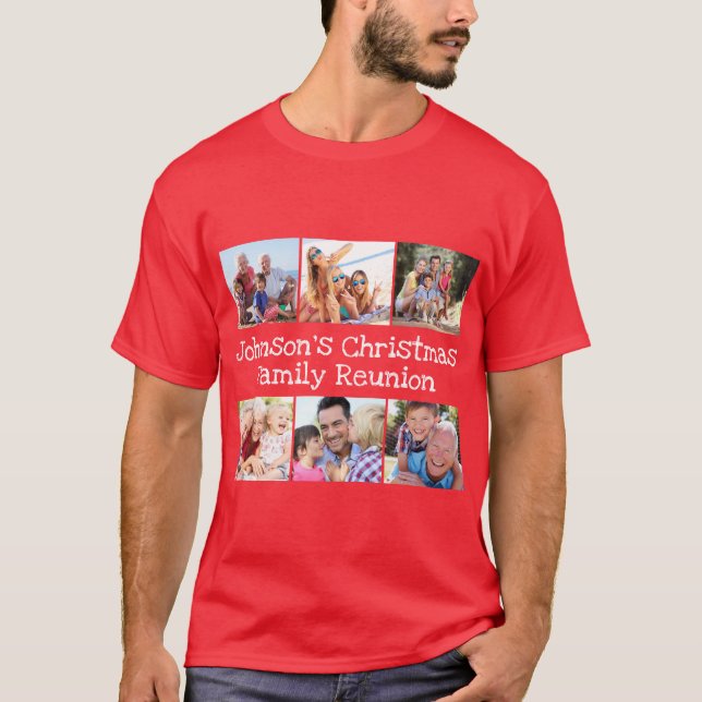 Photo Collage-familjen Reunion Personalize T Shirt (Framsida)