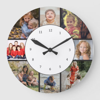 Photo Collage Family Bilder Round Stor Klocka