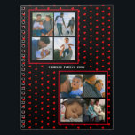 Photo Collage Family Personlig Red Heart & Namn Anteckningsbok<br><div class="desc">Anpassa familjesammanfotona med din familj namn på den här bärbara datorn på Alla hjärtans stil. Röd hjärtballong gräns mönster svart bakgrund. Familjebilderna är exempel och ändrar dem för egen del när du anpassar dem. Om det finns en varningssymbol för gulten elak det att fotot är för litet. Lägg antingen till...</div>
