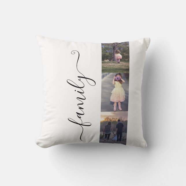 Photo Collage Family Photos Template 6 Bilder Kudde (Framsida)