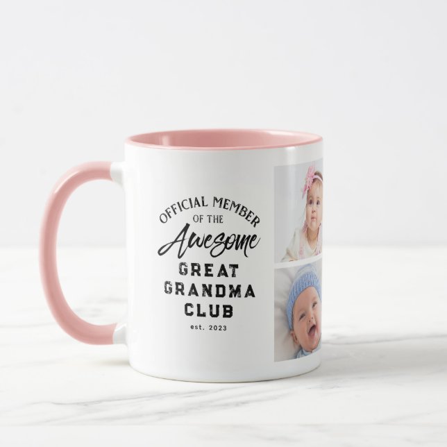 Photo Collage Fantastisk Underbar Grandma Mugg (Vänster)