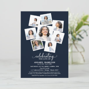 Photo Collage Firande of Life Memorial Service Inbjudningar