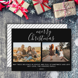 Photo Collage för Black God jul Script-familjen Julkort