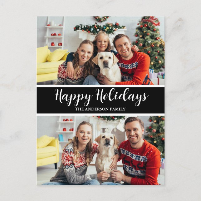 Photo Collage för julfamiljen Helg Vykort (Framsida)