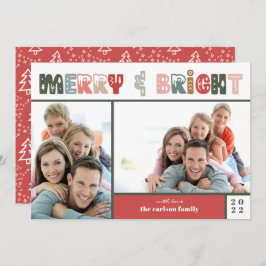 Photo Collage för julfamiljen Julkort