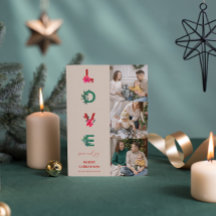 Photo Collage för julfamiljen | Kärlek Peace Joy