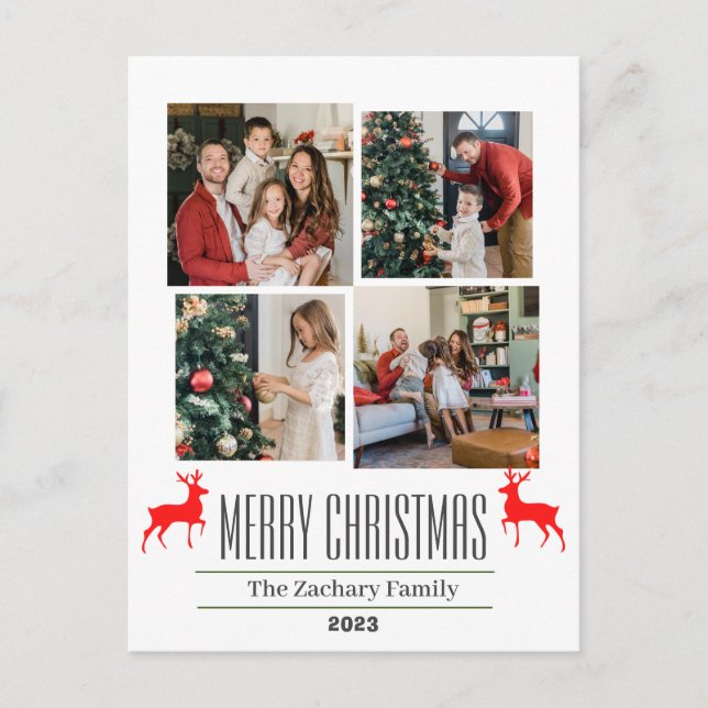 Photo Collage för Julskript-helgdagar Helg Vykort (Framsida)