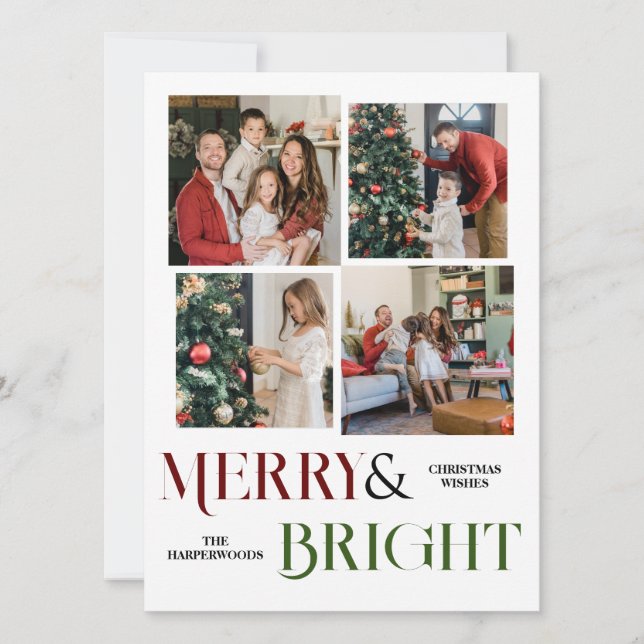 Photo Collage för Julskript-helgdagar Julkort (Framsida)