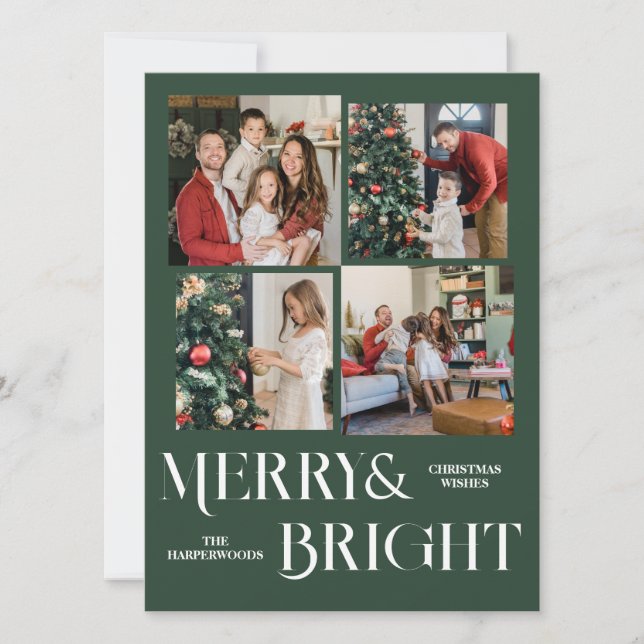 Photo Collage för Julskript-helgdagar Julkort (Framsida)