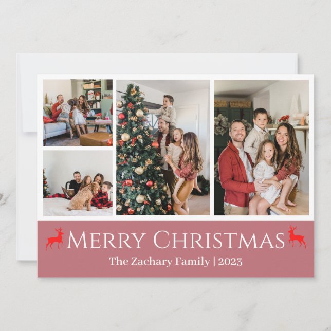 Photo Collage för Julskript-helgdagar Julkort (Framsida)