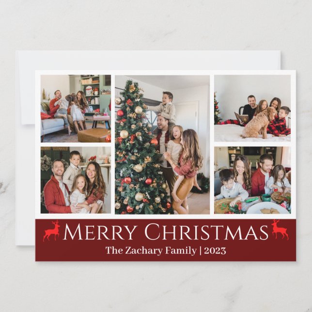 Photo Collage för Julskript-helgdagar Julkort (Framsida)