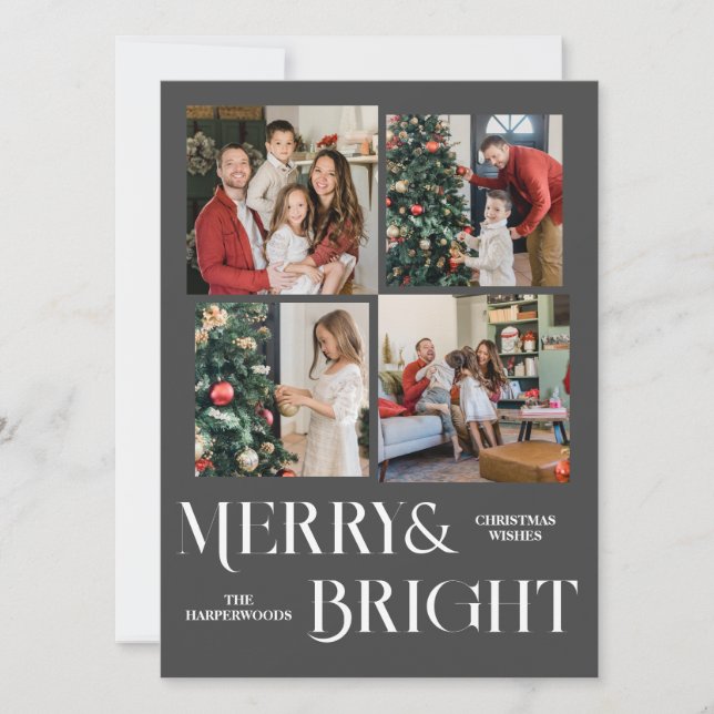 Photo Collage för Julskript-helgdagar Julkort (Framsida)